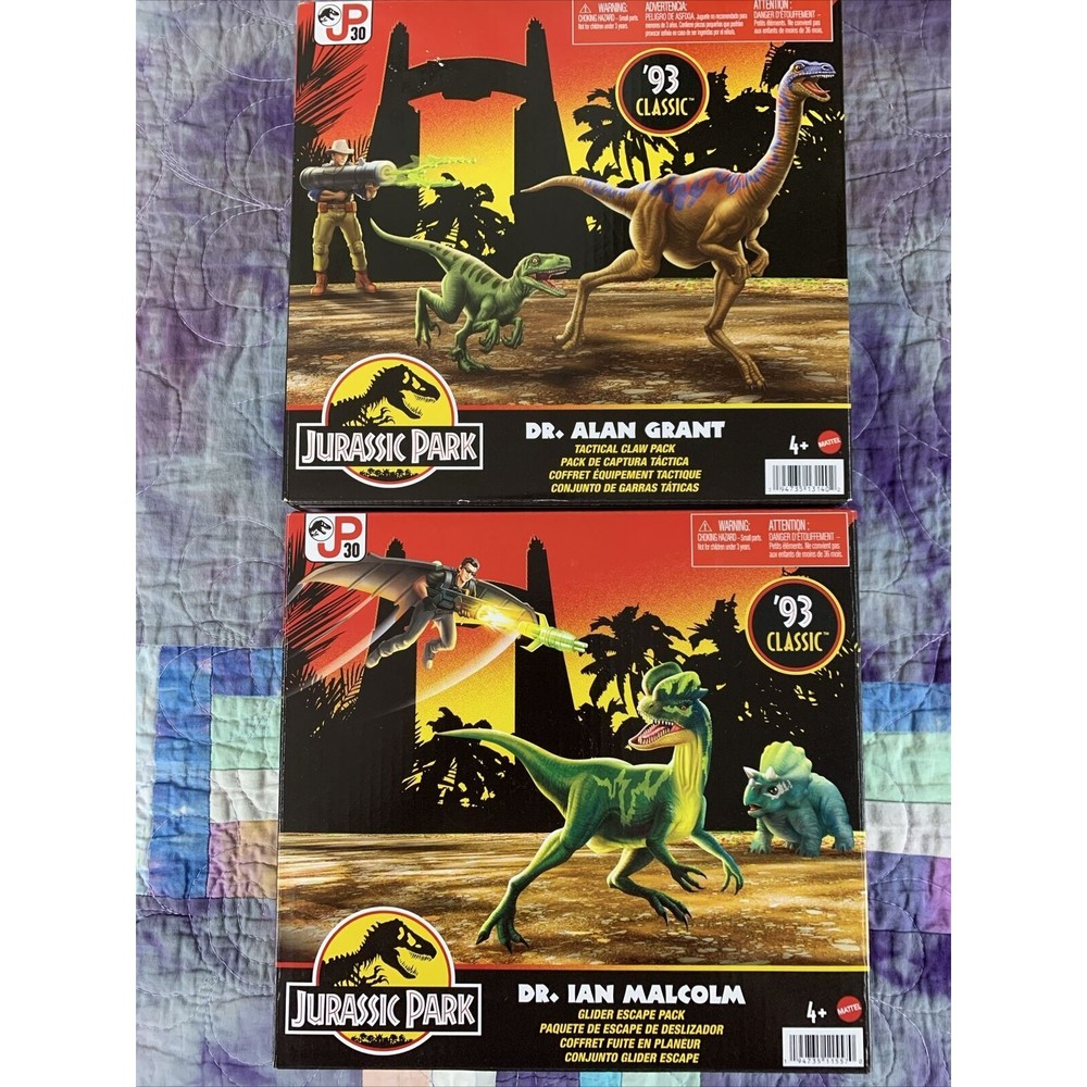 Jurassic Park 93 Classic Dr Grant Dr Malcolm  30th Anniversary Action Figure Set